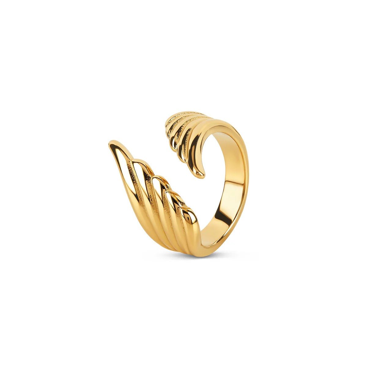 Anillo ajustable Freedom Wings bañado en oro de 18 quilates