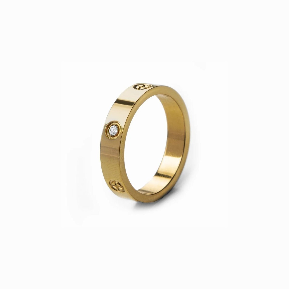 Anillo de inspiración clásica bañado en oro de 18 k
