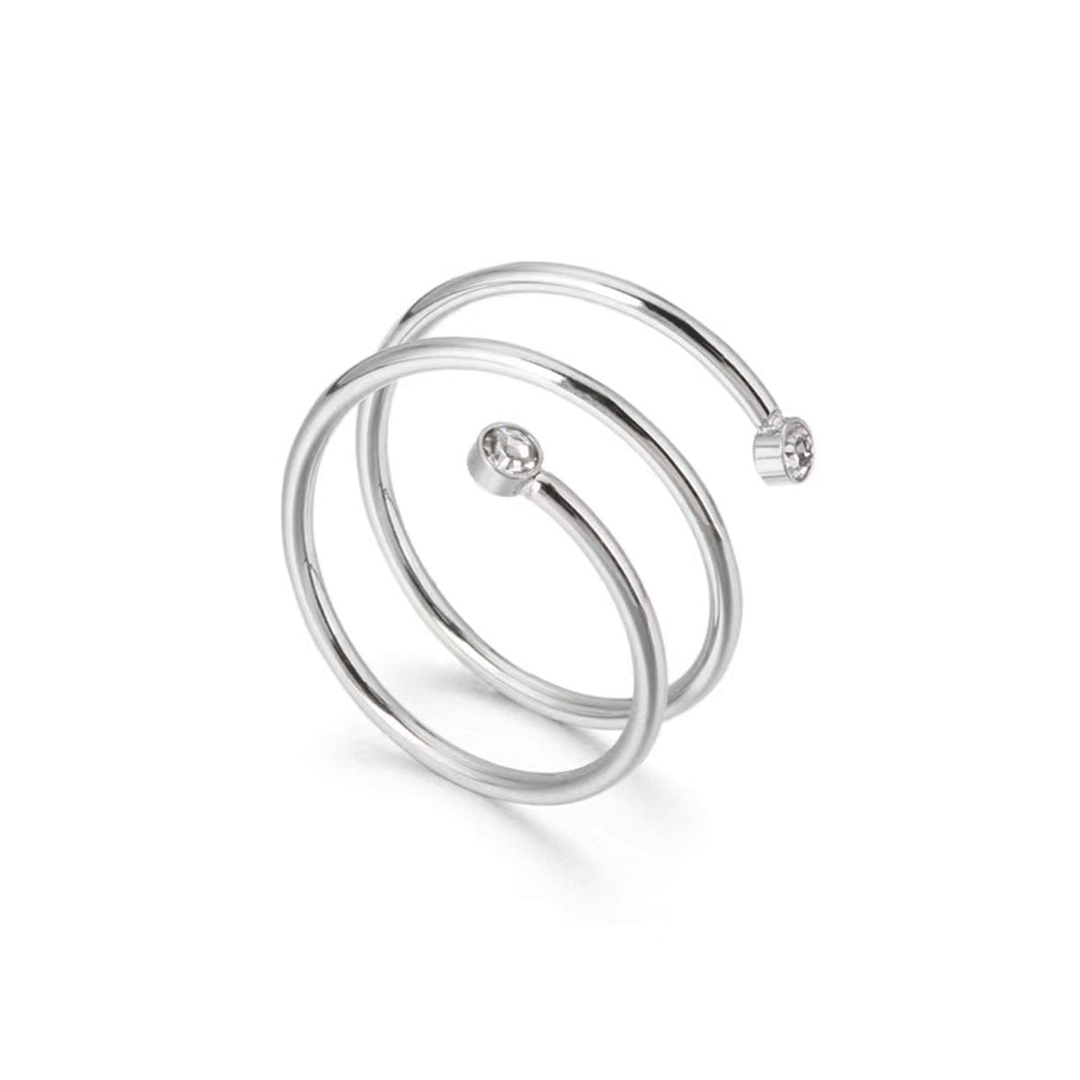Anillo espiral fino - Plata