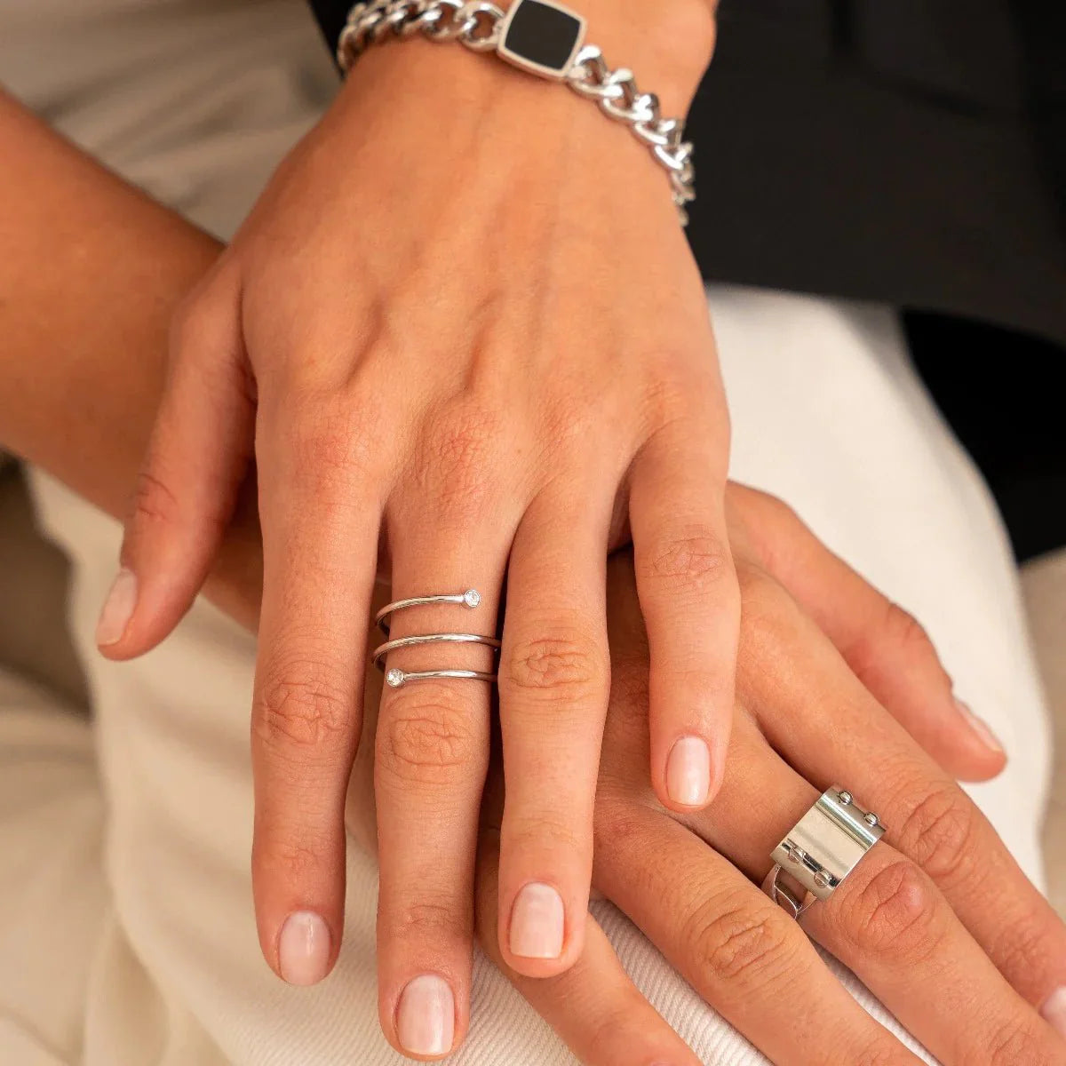 Anillo espiral fino - Plata