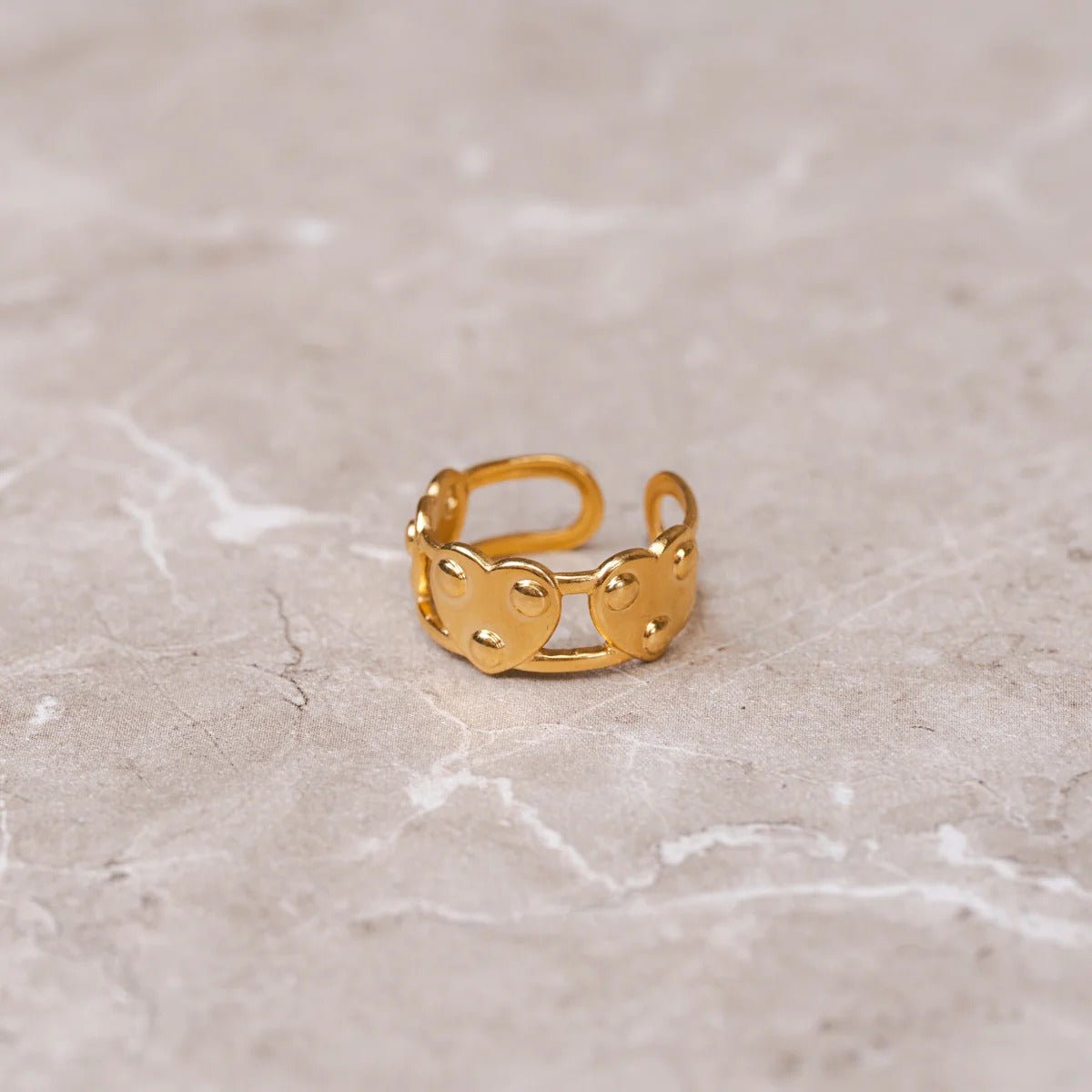 Anillo ajustable Corazón Eterno bañado en oro de 18 quilates
