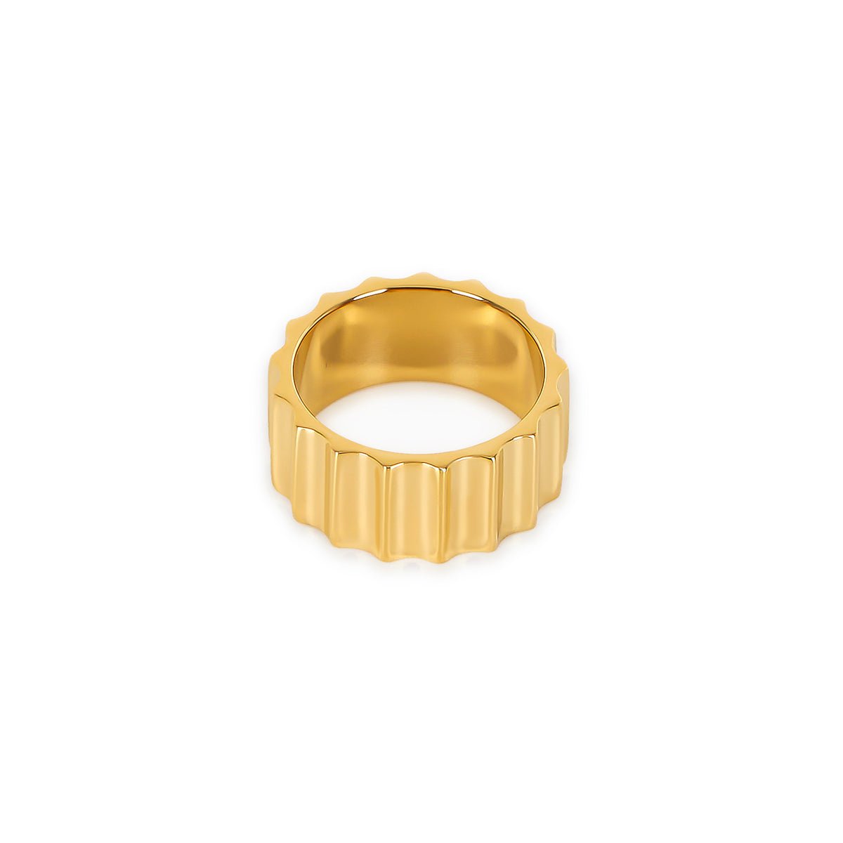Anillo Groove bañado en oro de 18 k