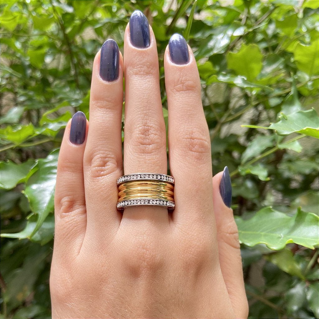 Anillo de lujo imperial bañado en oro de 18 quilates