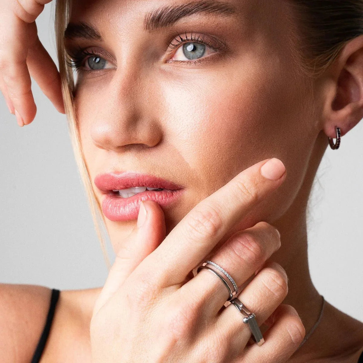 Anillo de tornillo plano - Plata