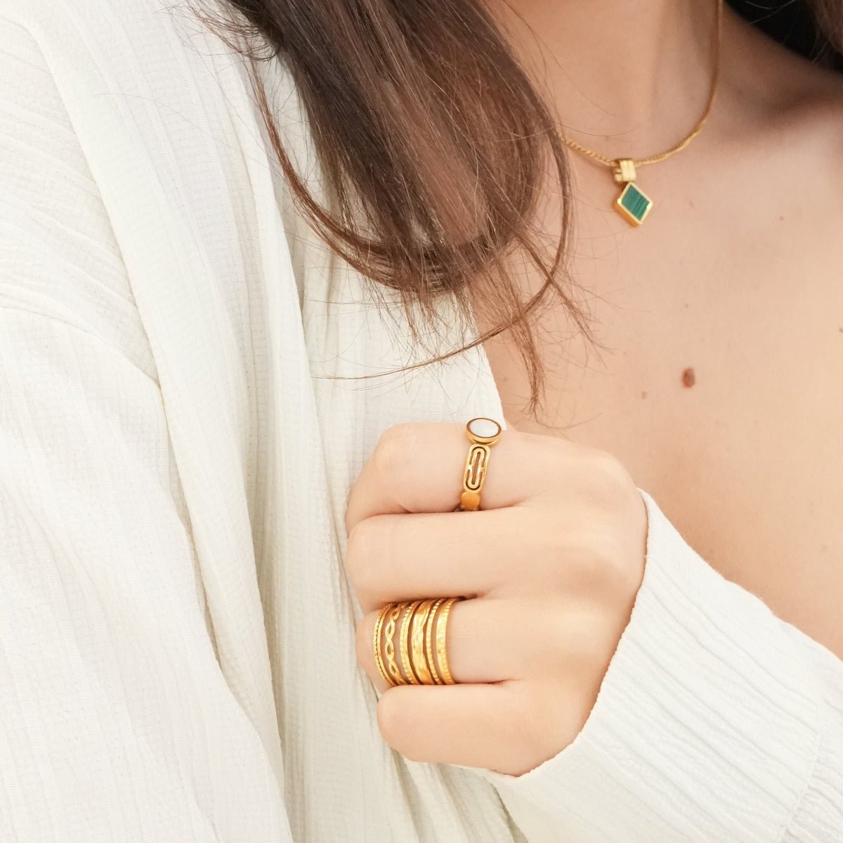 Anillo Royale ajustable bañado en oro de 18 k