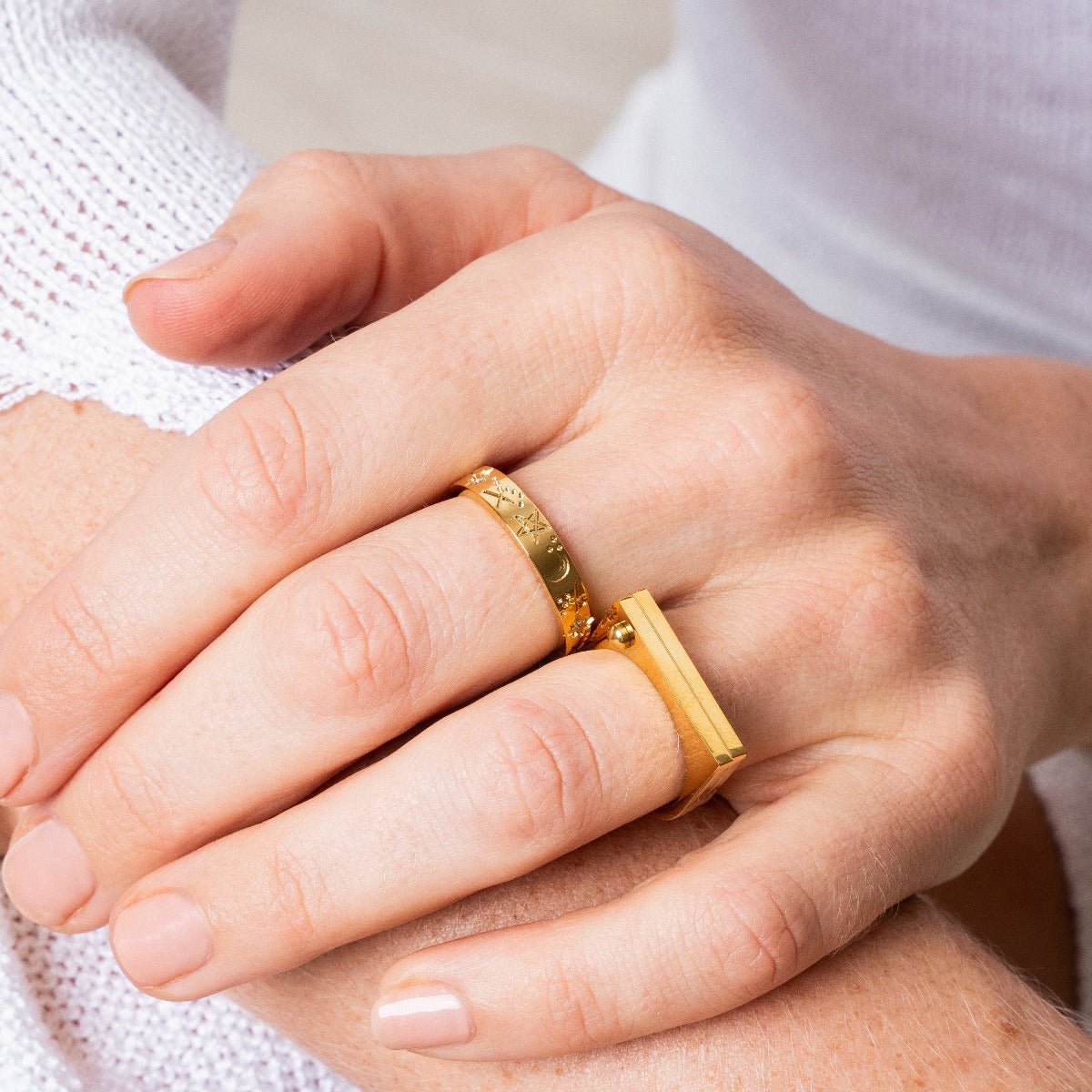 Anillo Sky bañado en oro de 18k