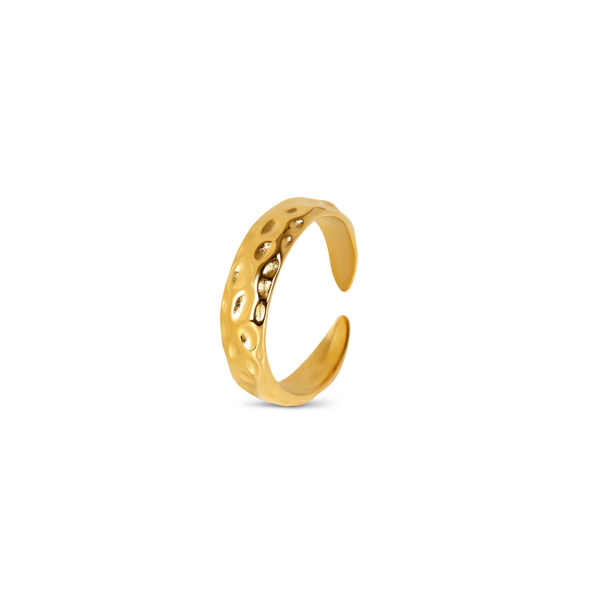 Anillo de textura lunar bañado en oro de 18 k