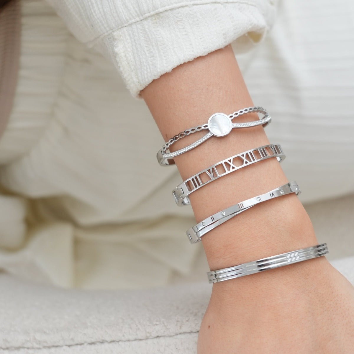 Pulsera con números romanos - Plata