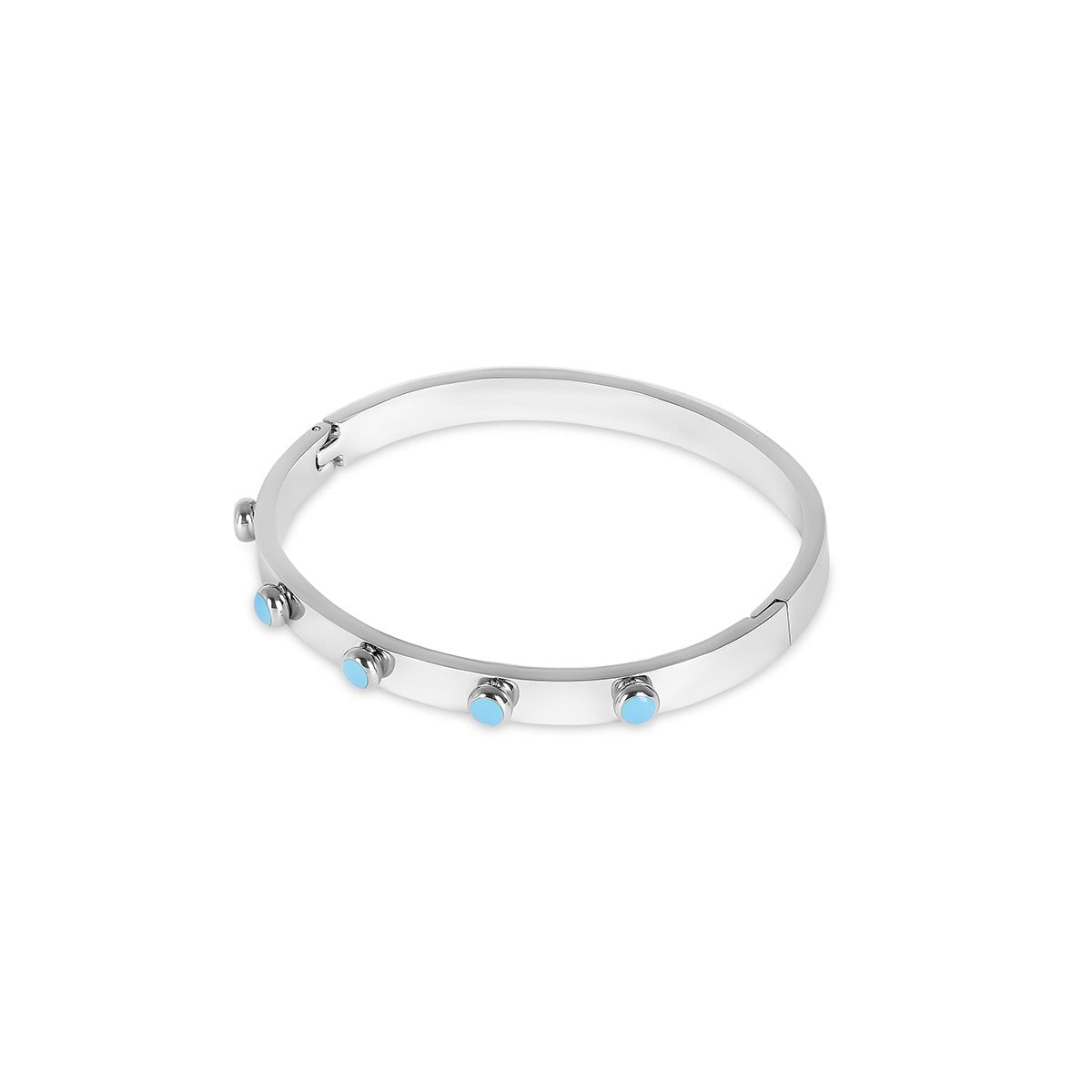 Pulsera de piedra aguamarina - Plata