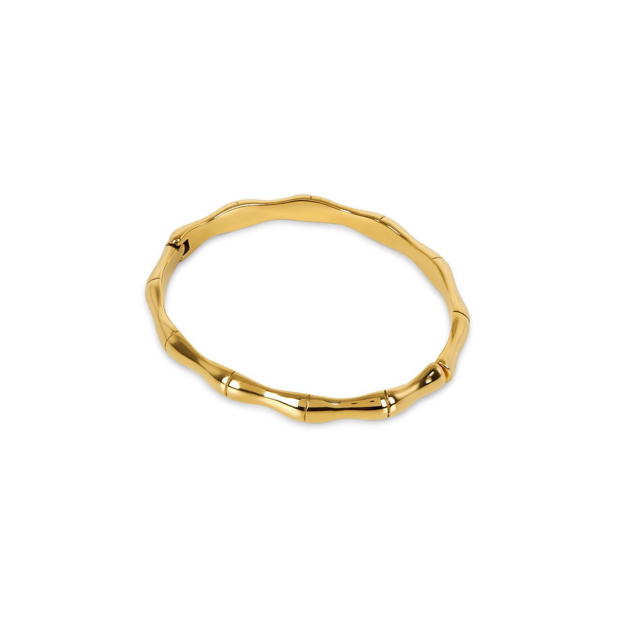 Pulsera de bambú bañada en oro de 18 quilates