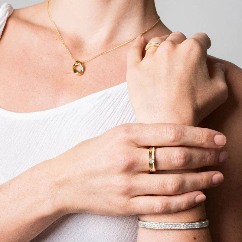 Pulsera de lujo bañada en oro de 18 quilates