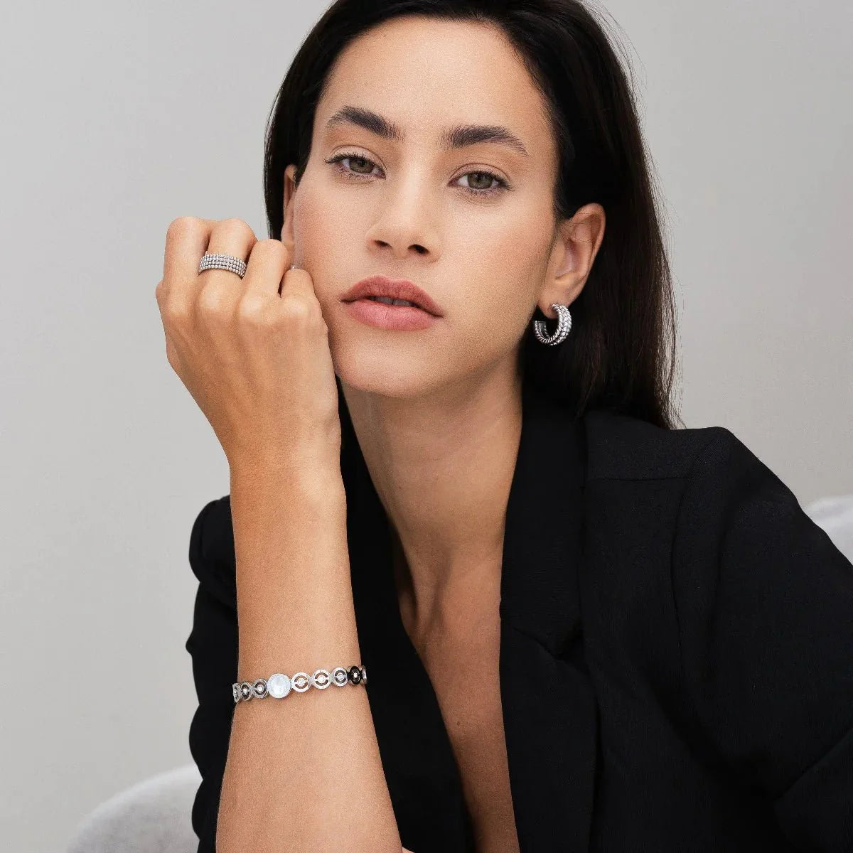 Pulsera Olivia con circonitas - Plata