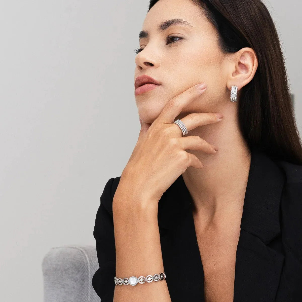 Pulsera Olivia con circonitas - Plata