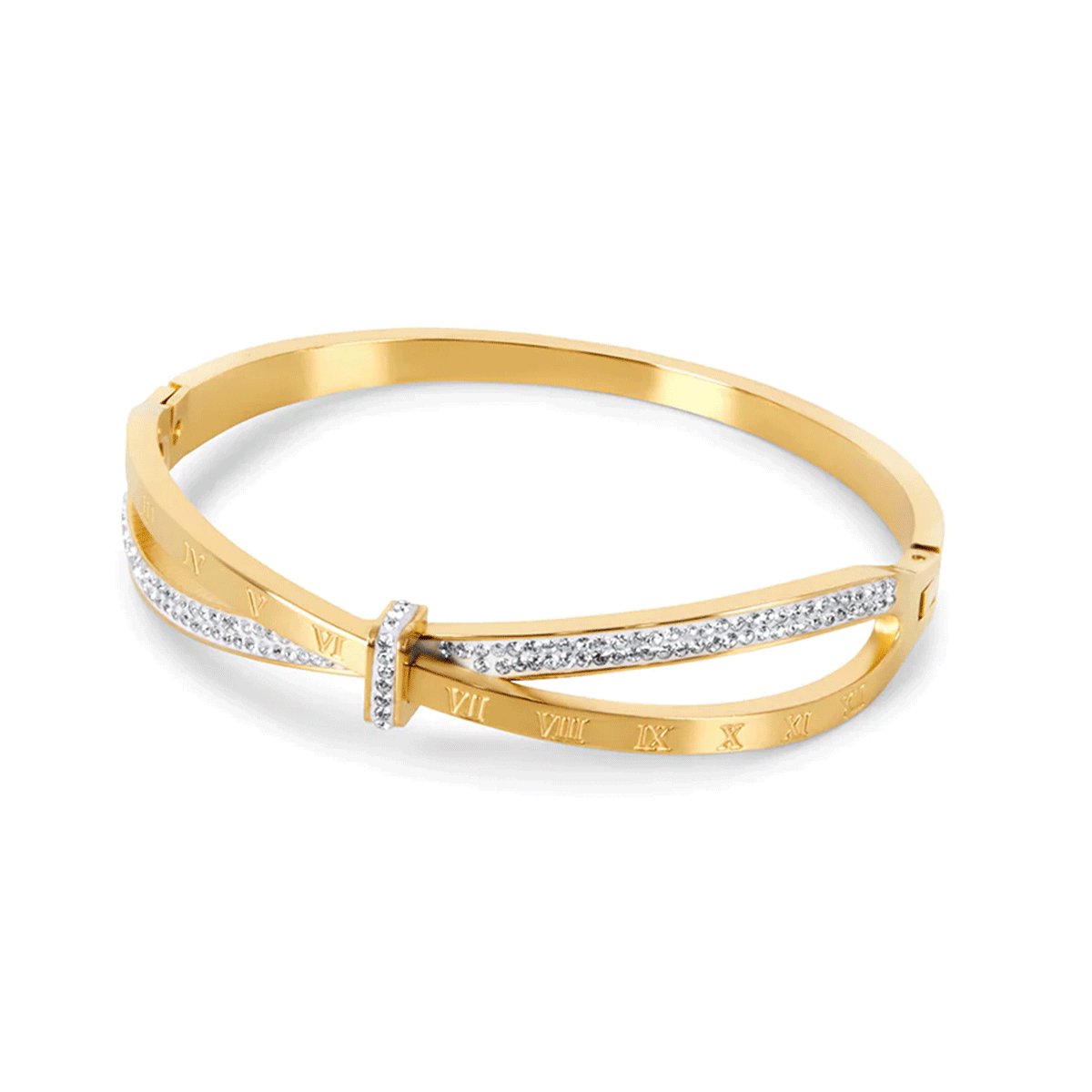 Pulsera Romana con Circonitas Bañada en Oro de 18K