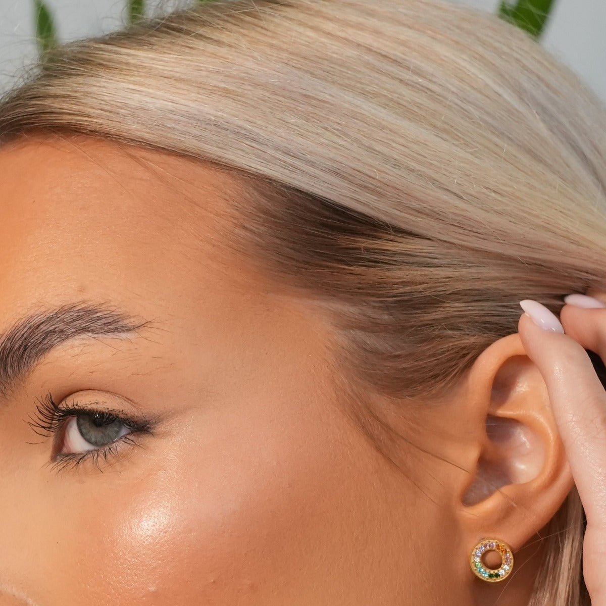 Pendiente Arcoíris Bañado en Oro de 18k