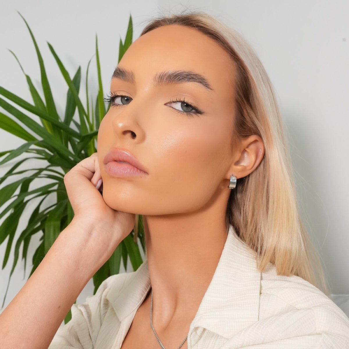 Pendiente con dije cuadrado - Plata