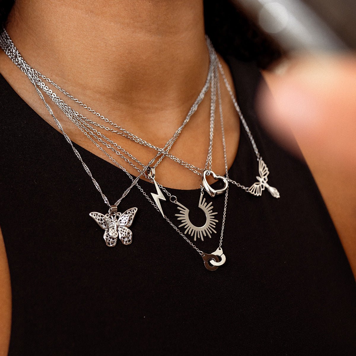 Collar con colgante de energía - Plata