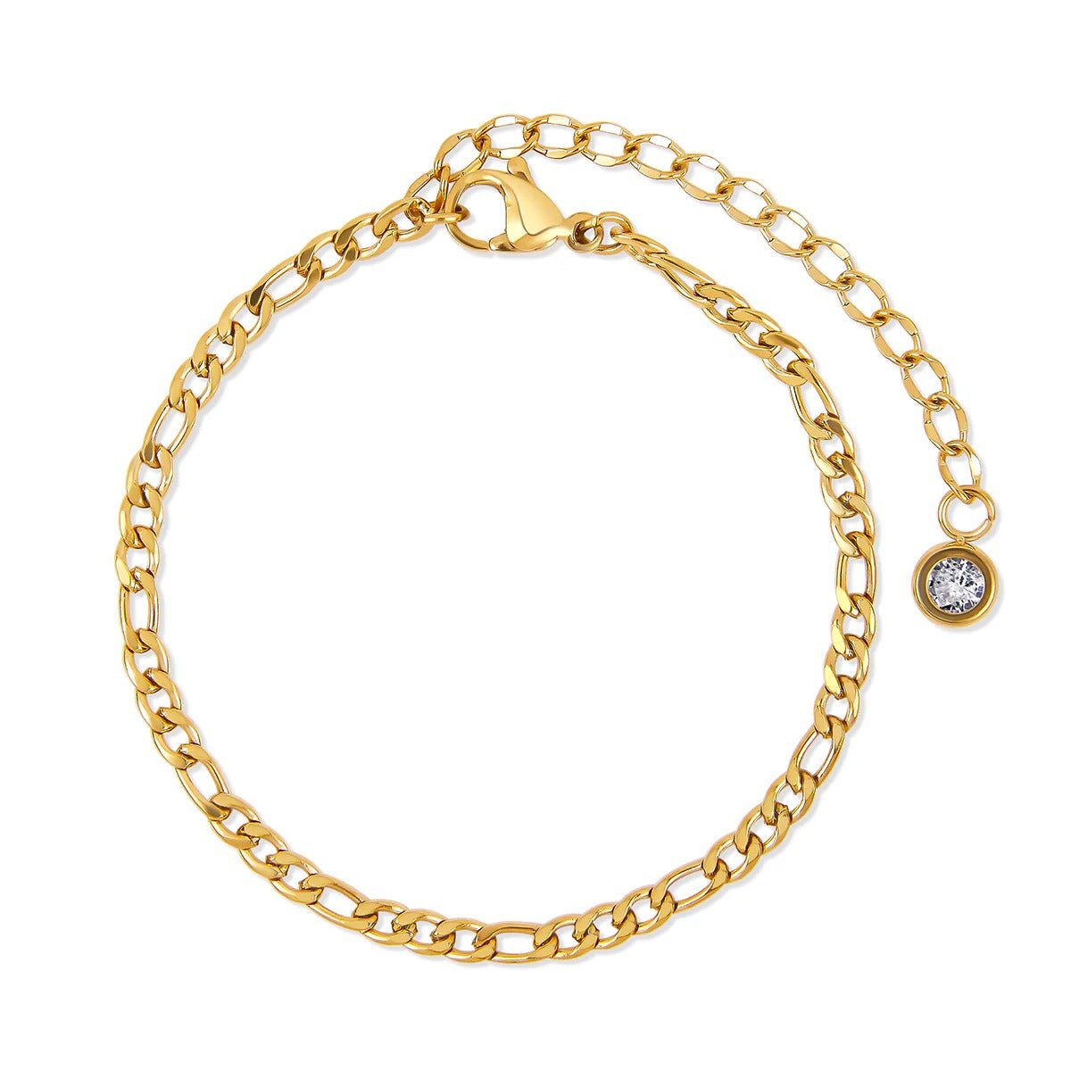 Conjunto de pulseras Glamour con circonitas bañadas en oro de 18 quilates