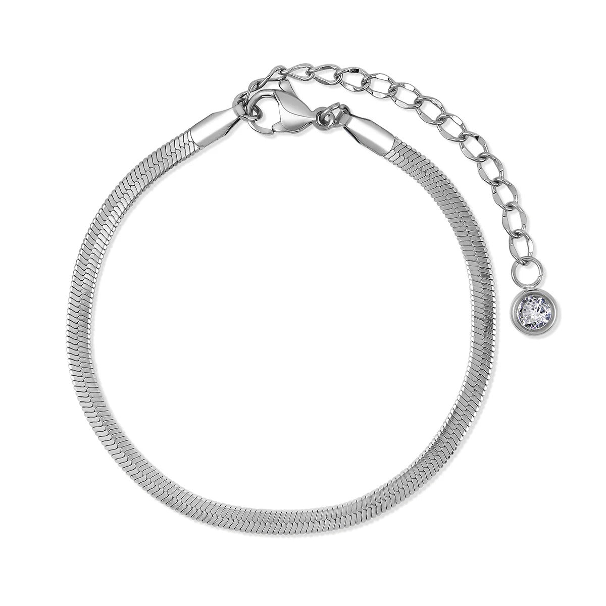 Conjunto de pulseras Glamour con circonitas - Plata