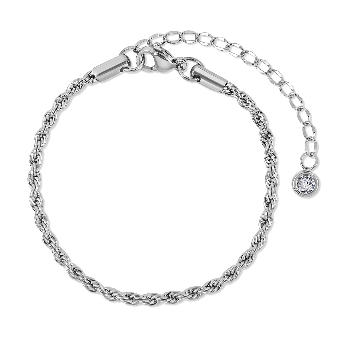 Conjunto de pulseras Glamour con circonitas - Plata