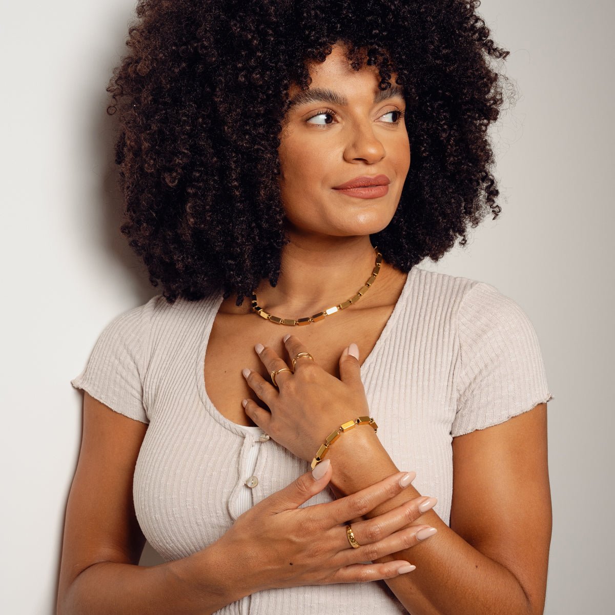 Pulsera Cora bañada en oro de 18k