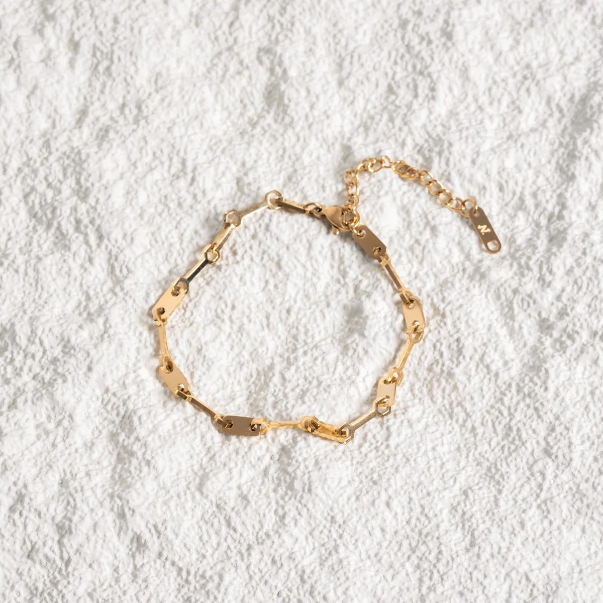 Pulsera de eslabones Tablet bañada en oro de 18 quilates