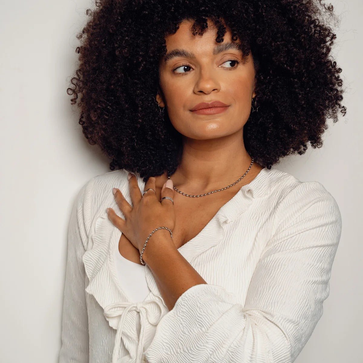 Pulsera de cadena esférica - Plata