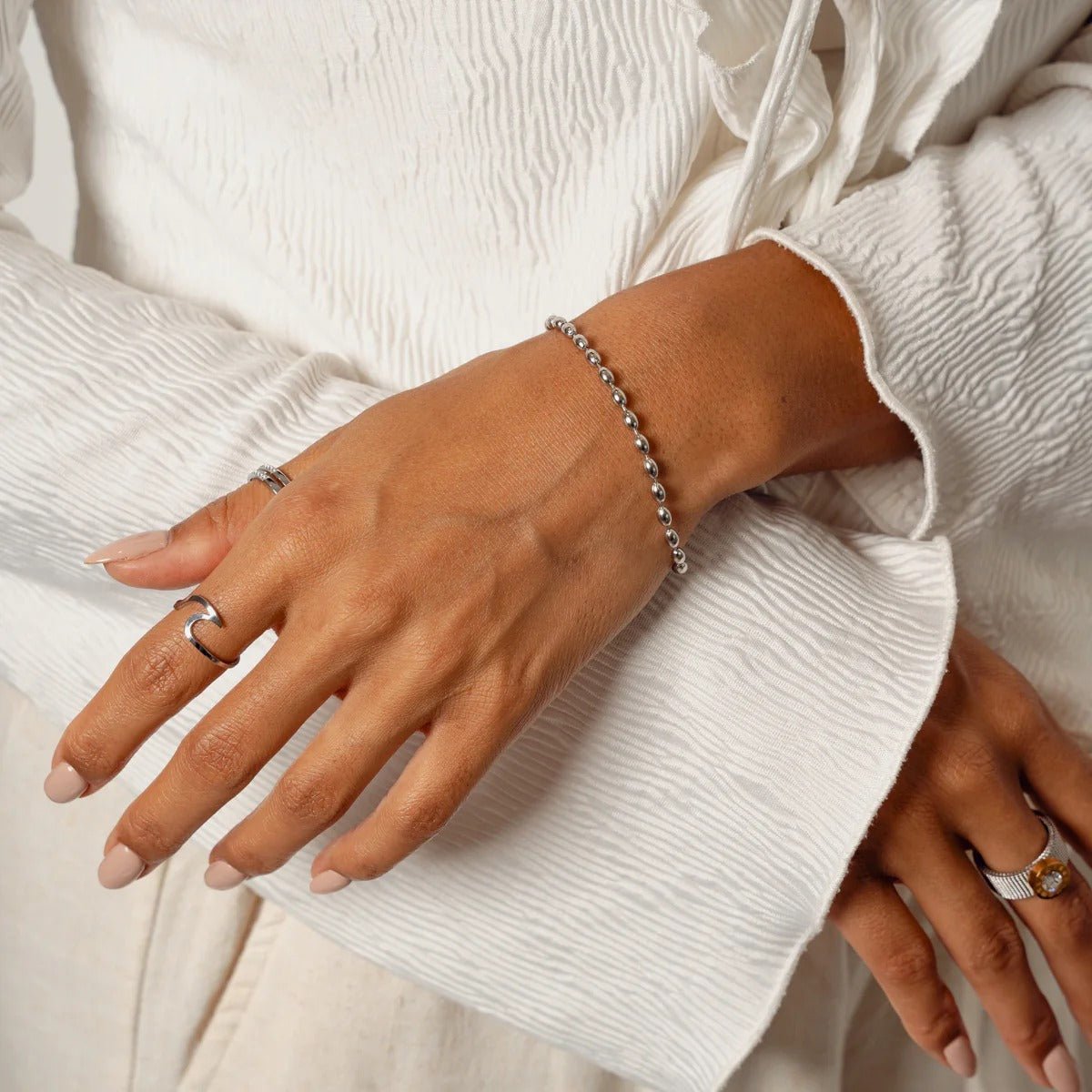 Pulsera de cadena esférica - Plata