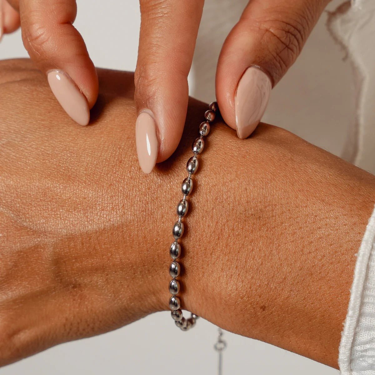 Pulsera de cadena esférica - Plata