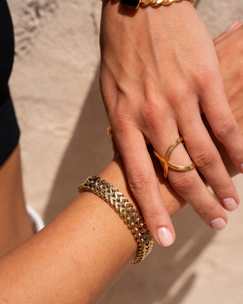 Pulsera de cadena Petra bañada en oro de 18 quilates