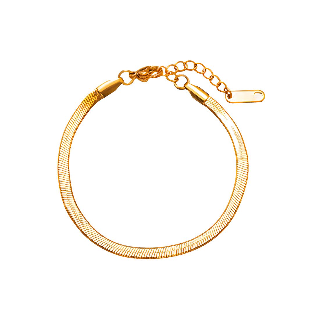 Pulsera de malla bañada en oro de 18 quilates