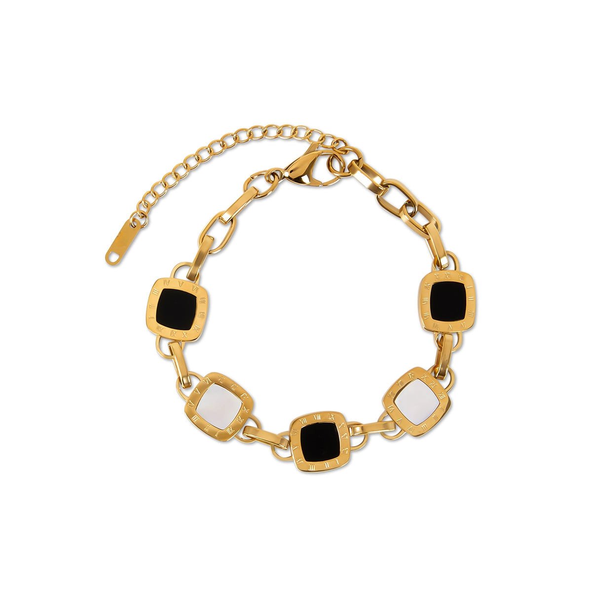 Pulsera Mono Cuadrada Bañada en Oro de 18k