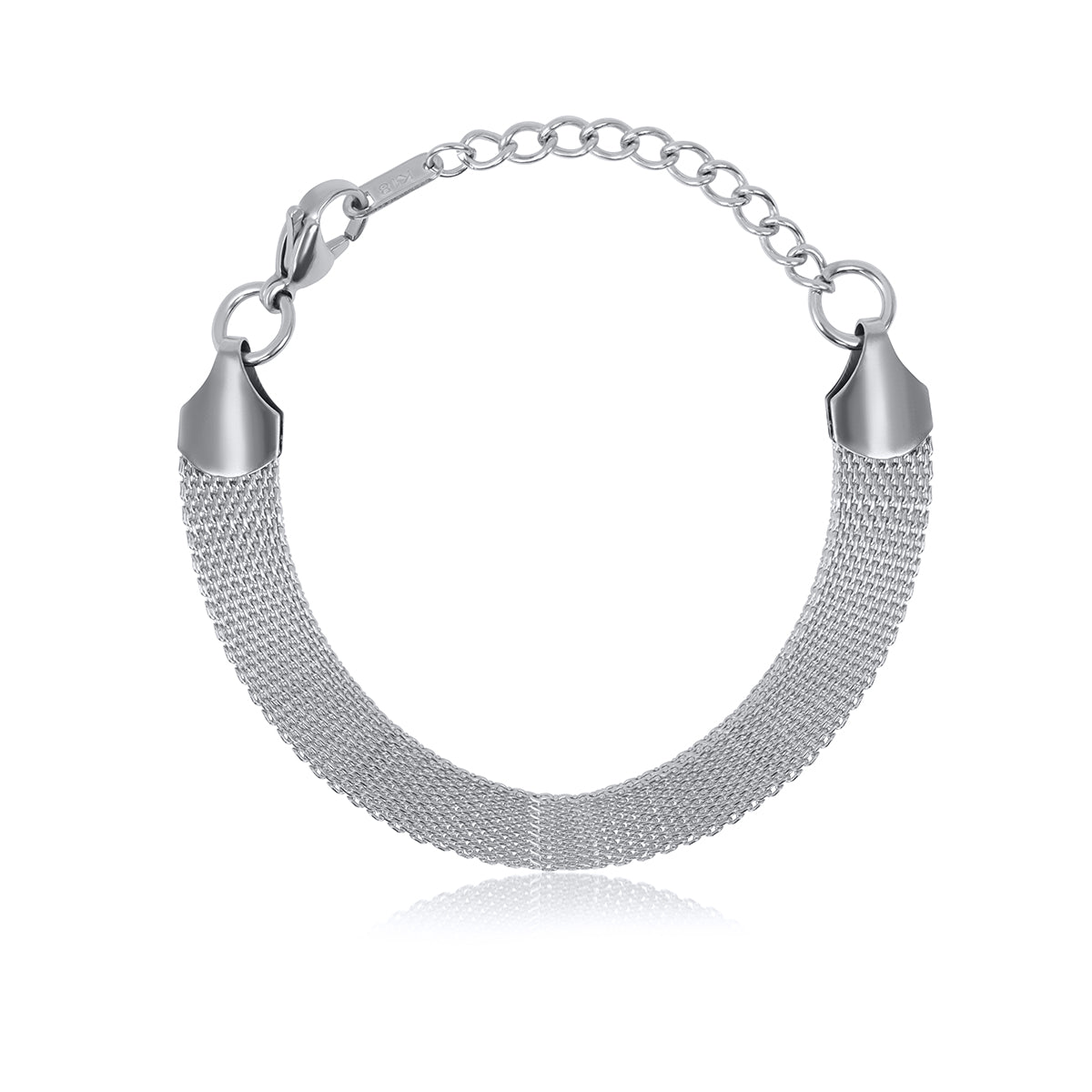 Pulsera de tejido liso - Plata