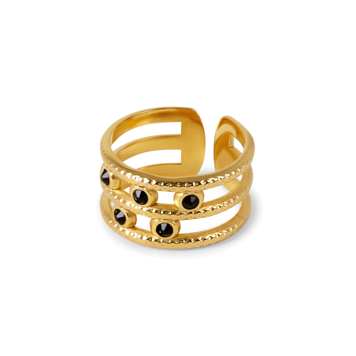 Anillo Ajustable Melina Bañado en Oro 18K 