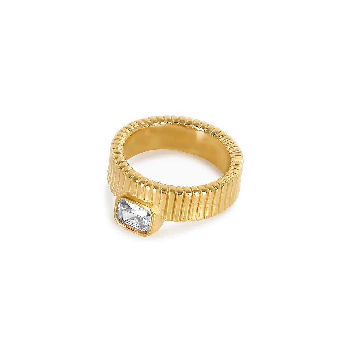 Anillo Capri Cristal Bañado en Oro de 18k