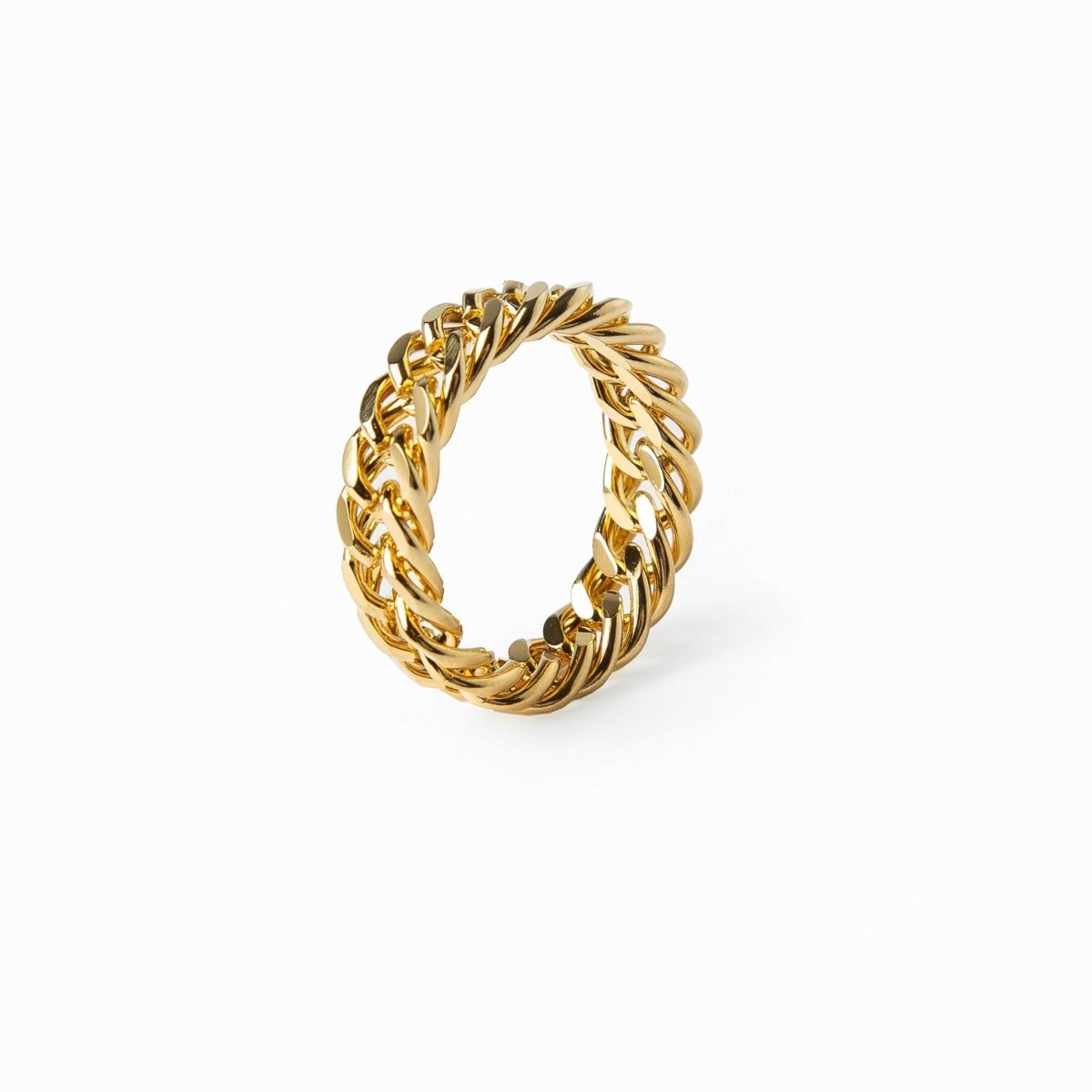 Anillo de cadena bañado en oro de 18 quilates 