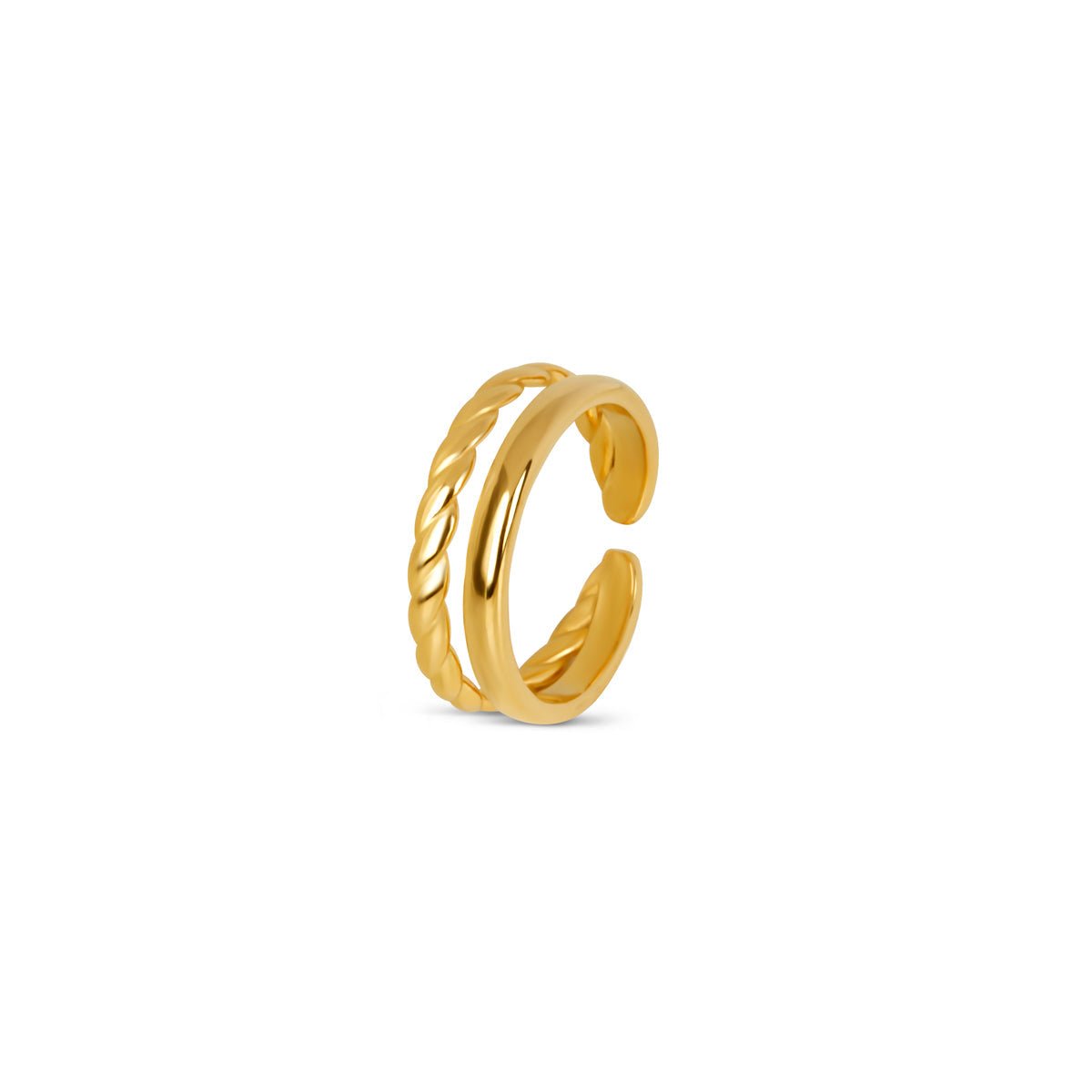 Anillo Duo bañado en oro de 18k