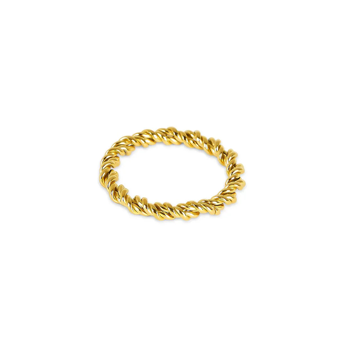 Anillo espiral chapado en oro de 18 quilates