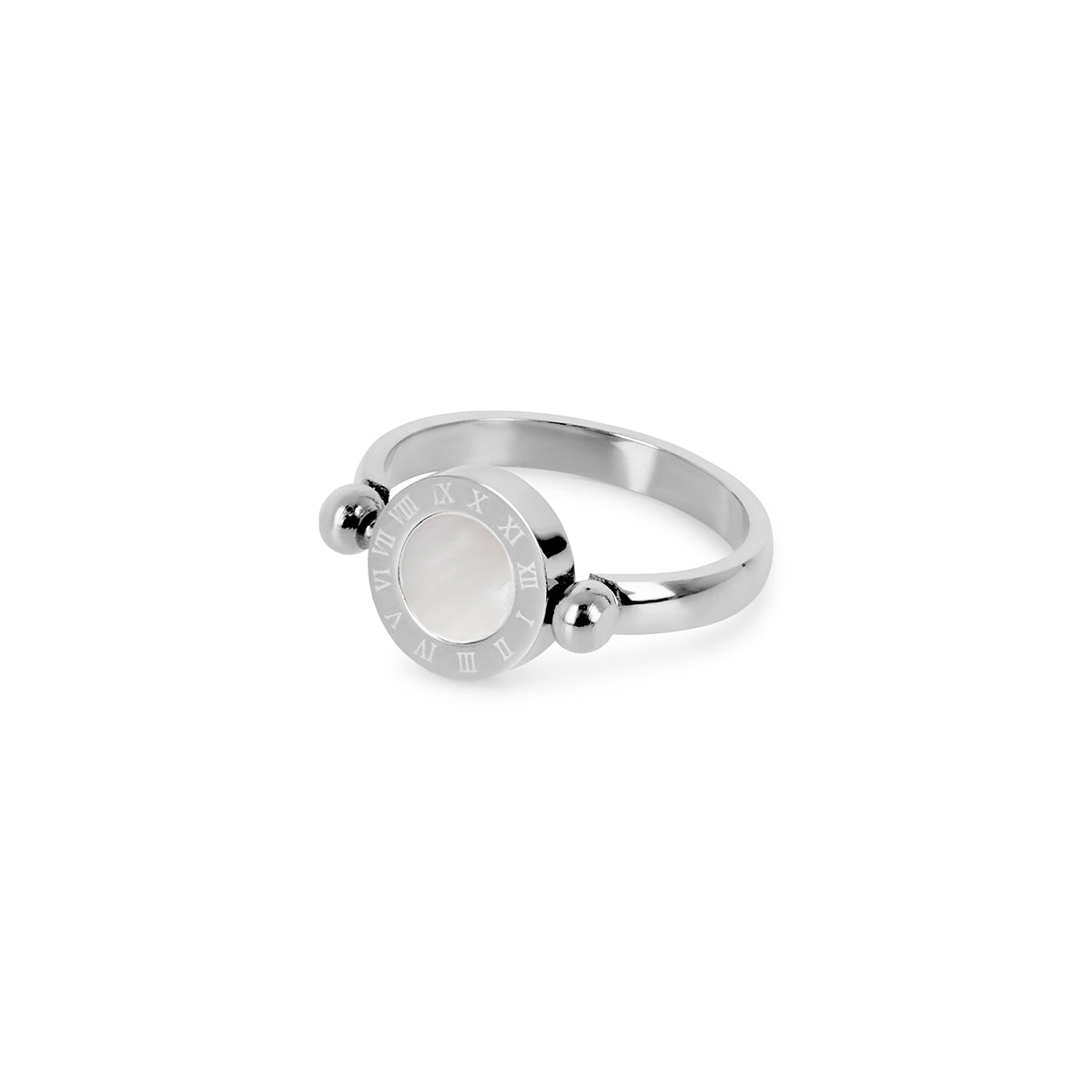 Anillo giratorio con números romanos - Plata 