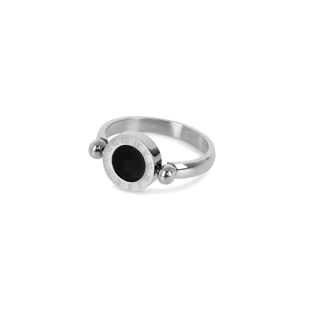 Anillo giratorio con números romanos - Plata 