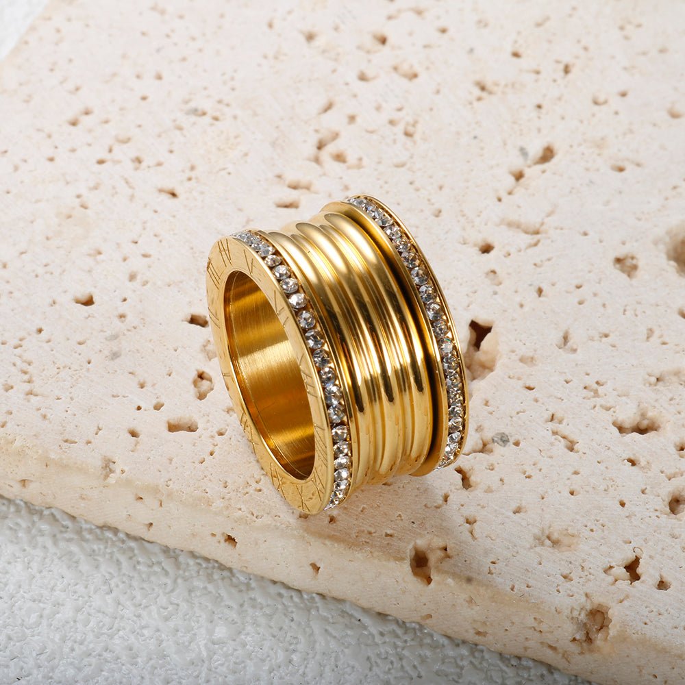 Anillo de lujo imperial bañado en oro de 18 quilates
