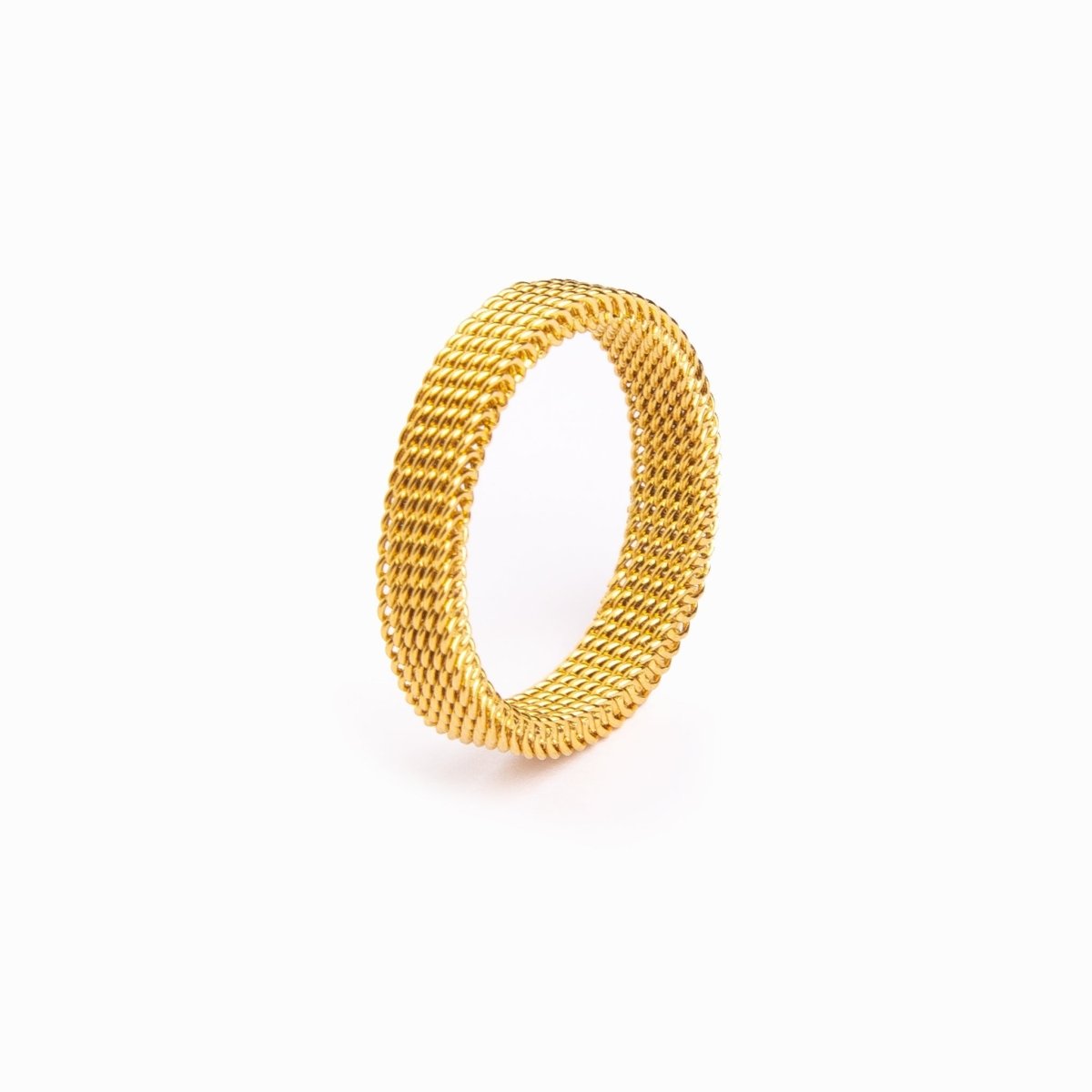 Anillo de malla Motion bañado en oro de 18 quilates