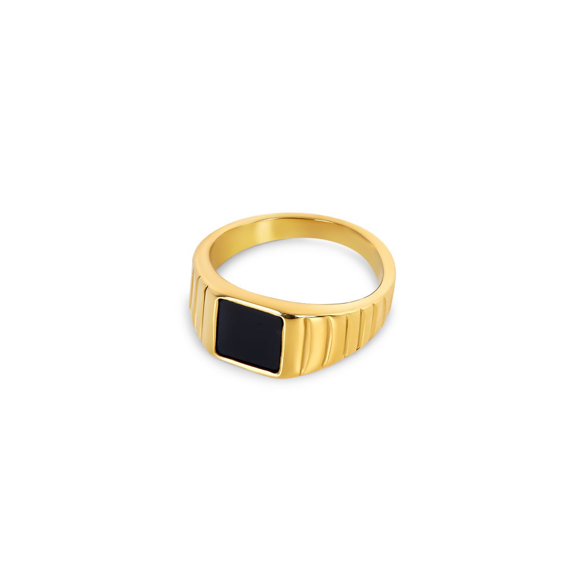 Anillo Noir bañado en oro de 18 quilates