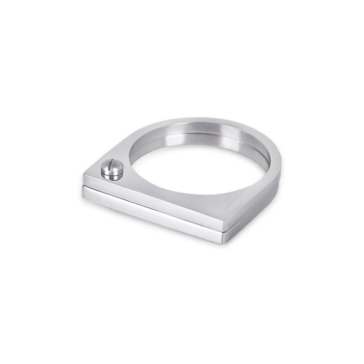 Anillo de tornillo plano - Plata