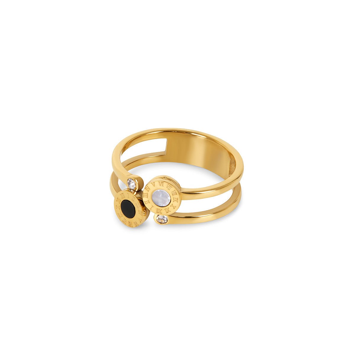 Anillo Romanos Venecia bañado en oro de 18 quilates