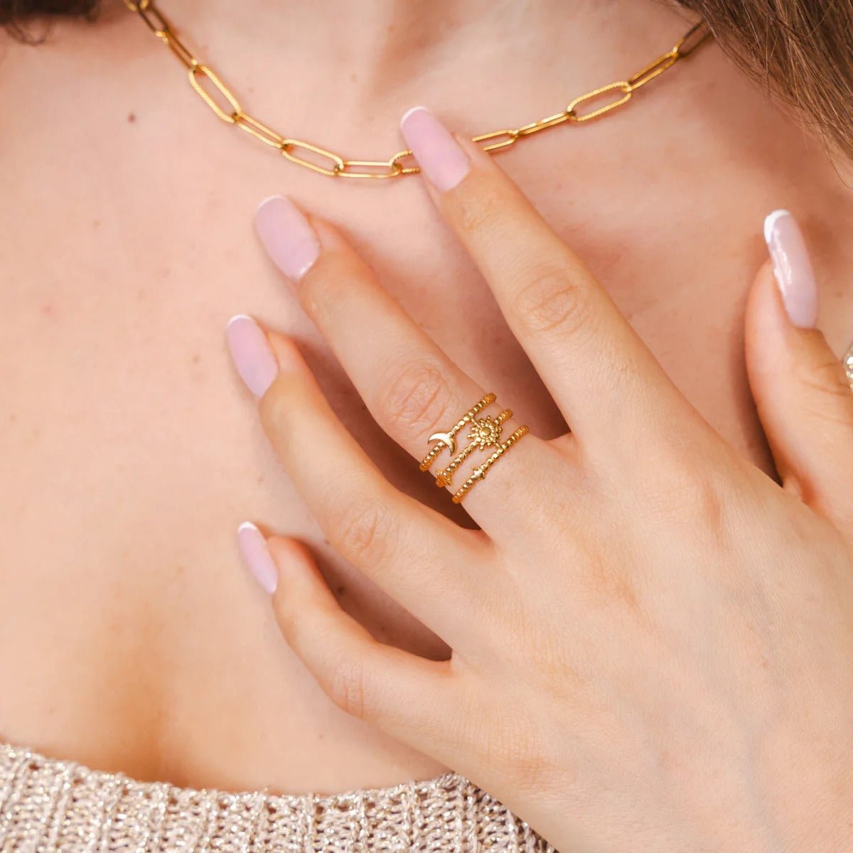 Anillo Sky Ajustable Bañado en Oro de 18K