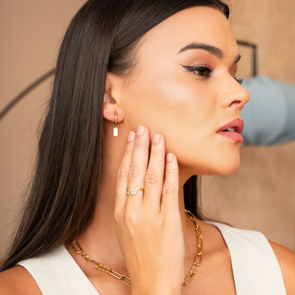 Anillo Sunrise bañado en oro de 18 quilates