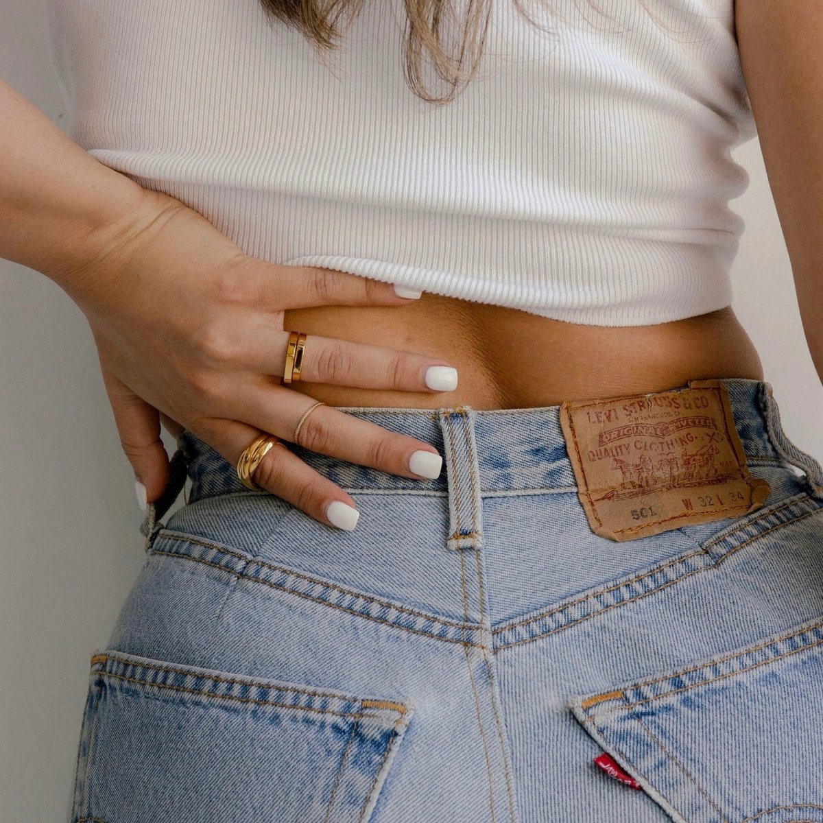 Anillo Trinity bañado en oro de 18 quilates