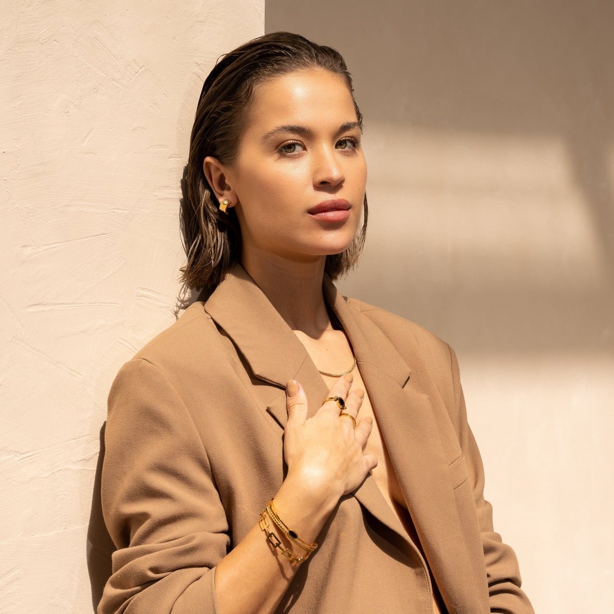 Pulsera Alexandra bañada en oro de 18 quilates