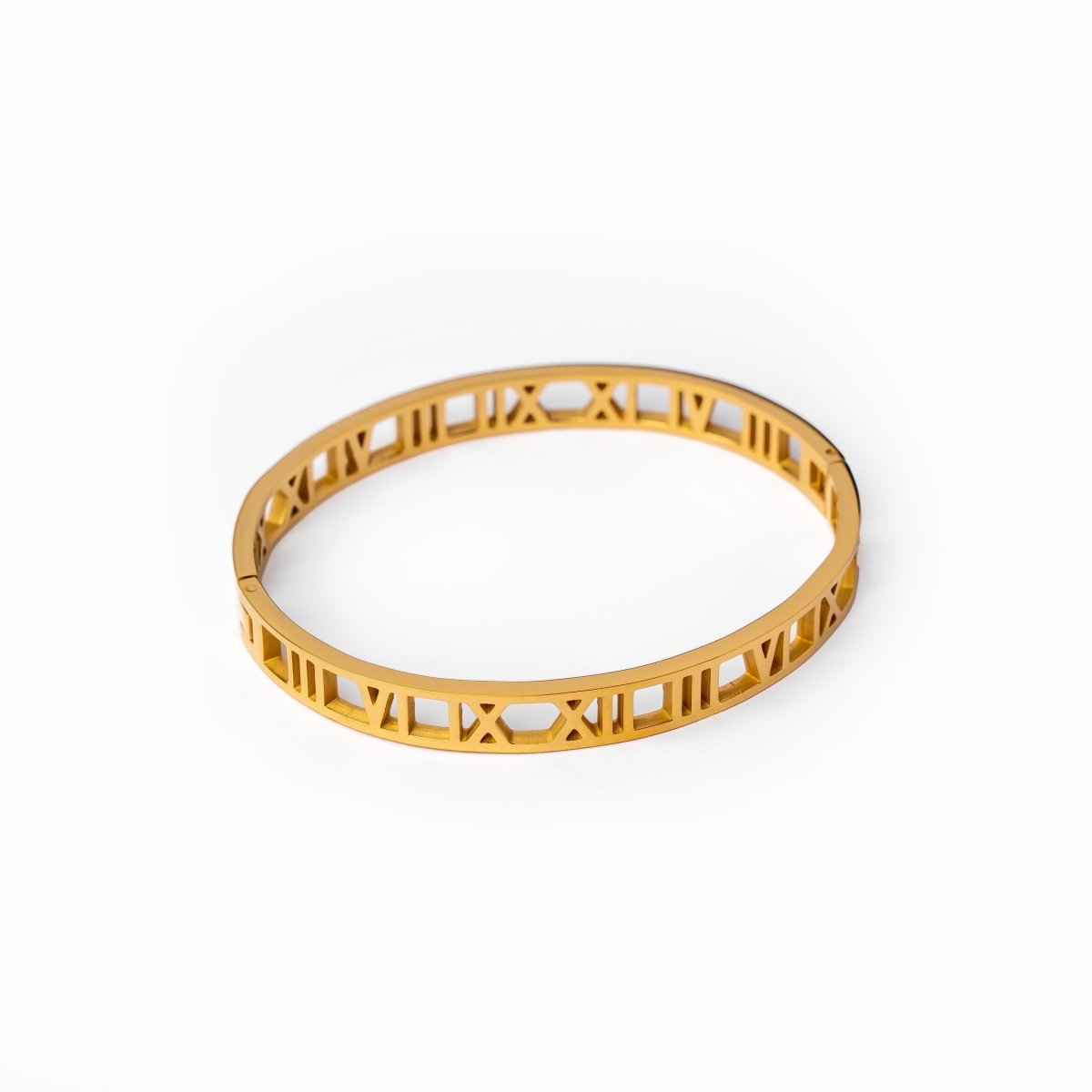 Pulsera Numeral Romanos Banhado em Ouro 18K